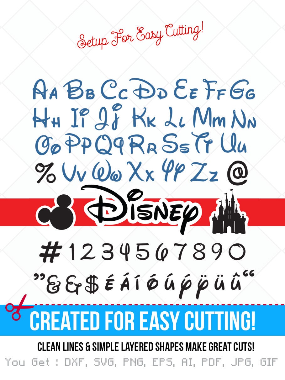 Download disney inspired svg disney font svg alphabet cut files