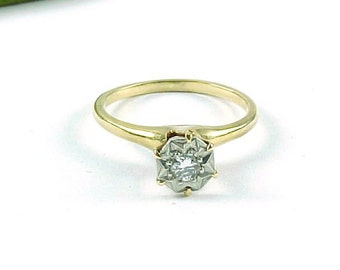 Vintage Diamond 14k Gold Engagement Ring