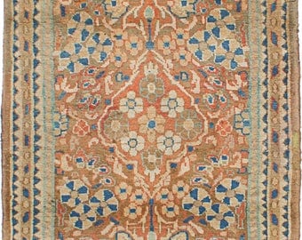 Light Copper and Navy Mahal Nursery Rug 60L x 32W