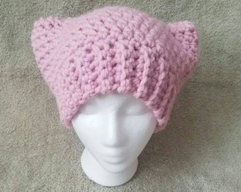 Pussyhat, Pussy Hat, Pink Kitty Hat, Cat Ear Hat, Women's March Hat