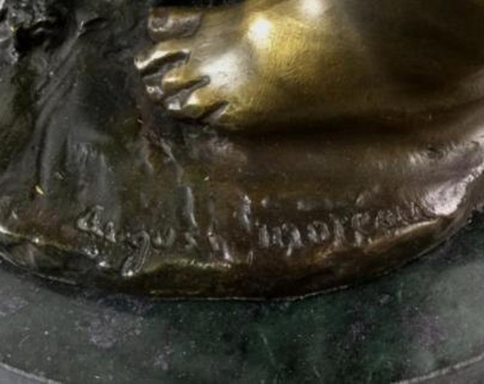 RARE AUGUSTE MOREAU Bronze Sculpture "Secret" with Paris foundry stamp!