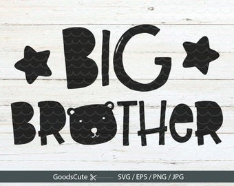 Big Brother SVG, New Baby Announcement SVG File Vector for Silhouette Cricut Cutting Machine Design Download Print