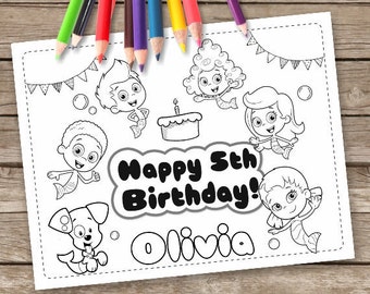 Hoja de actividades de bodas cumpleaños, burbuja lebistes imprimibles, burbuja lebistes Digital 6 dibujos para colorear, burbuja lebistes Favor fiesta de cumpleaños