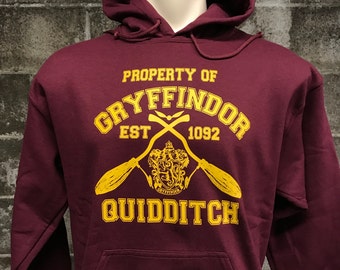 Gryffindor Harry Potter Hoodie - Gryffindor Quidditch Team Hoodie - Unisex - Awesome Hogwarts Hoodie Sweatshirt - Super Soft Fleece Interior