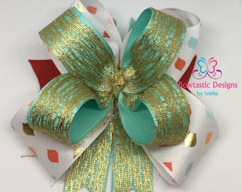 Girls Hair bow, Hair bow, Boutique Hair bow, Spike Hair Bow