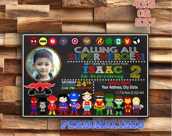 Superhero Birthday Invitation - Superhero Party Invitation - Superhero Boy Invitation - Superhero Invitation - Superhero