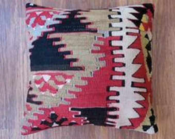 Antique Turkish Rug,Kilim,Kelim,Decorative Pillow Case,Hand Woven,Patchwork Rug,Handmade Pillow Covers,"Pillow Cases","Pillow Covers",Gift