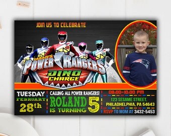 Power Ranger Invitation, Power Ranger Birthday Invitation, Power Ranger Party, Power Rangers, Power Ranger Birthday, Power Ranger kid