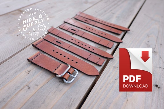 Watch Strap Band Template Pattern Guide Set 18mm 20mm 22mm