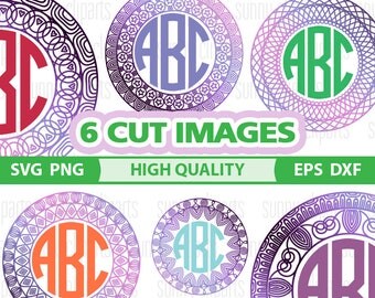 Circle Monogram Svg, Circle Monogram Frame Svg, Circle Frame Svg, Frame Clipart, Svg Files For Silhouette, Scrapbooking Die Cuts, Svg Cuts