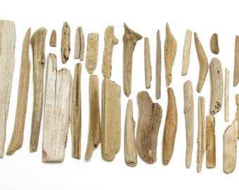 Bulk Driftwood 30 pcs, Flat Driftwood for Crafts, Old Driftwood Art Small Pieces, Small Driftwood Pieces, Art Supplies, Sea Beach Finds #24