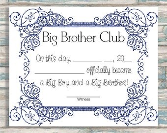 Brother certificate | Etsy