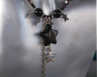 Blue Sunstone necklace. Starry night and magic. Beautiful one of a kind necklace.