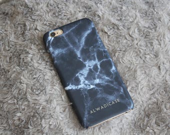 Black Marble Personalised Name Phone Case iPhone 5 5s SE 6 6S Plus 7 Plus Samsung Phone Case Samsung S5 S6 Edge S7 Edge S8 Plus