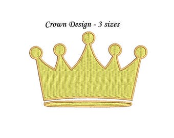 Crown Embroidery Design - Baby Crown 3 sizes machine embroidery INSTANT DOWNLOAD