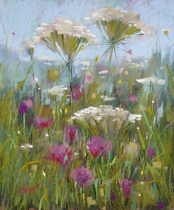 Image result for summer wildflowers painting