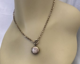 Vintage Locket and Gold Filled Chain Mid Century