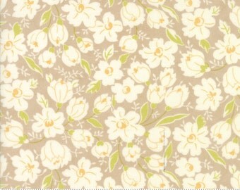 Coney Island - Buttercups in Boardwalk Tan: sku 20285-18 cotton quilting fabric by Fig Tree and Co. for Moda Fabrics - 1 yard