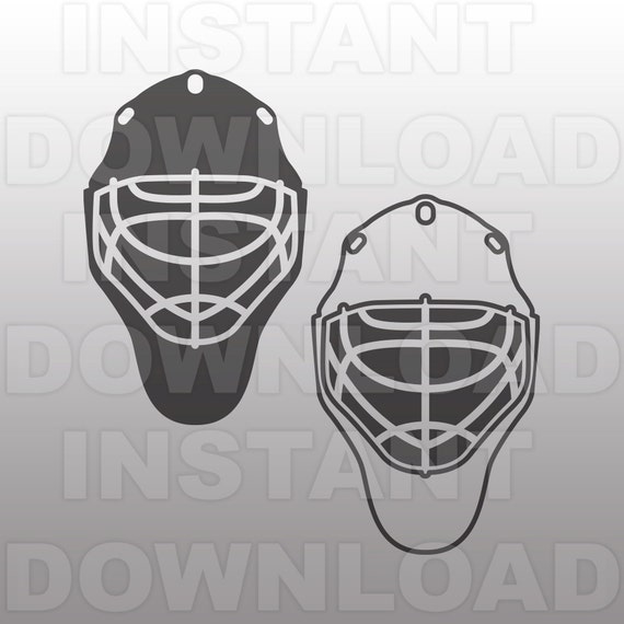 Ice Hockey Goalie Mask SVG File Vector Clip Art for