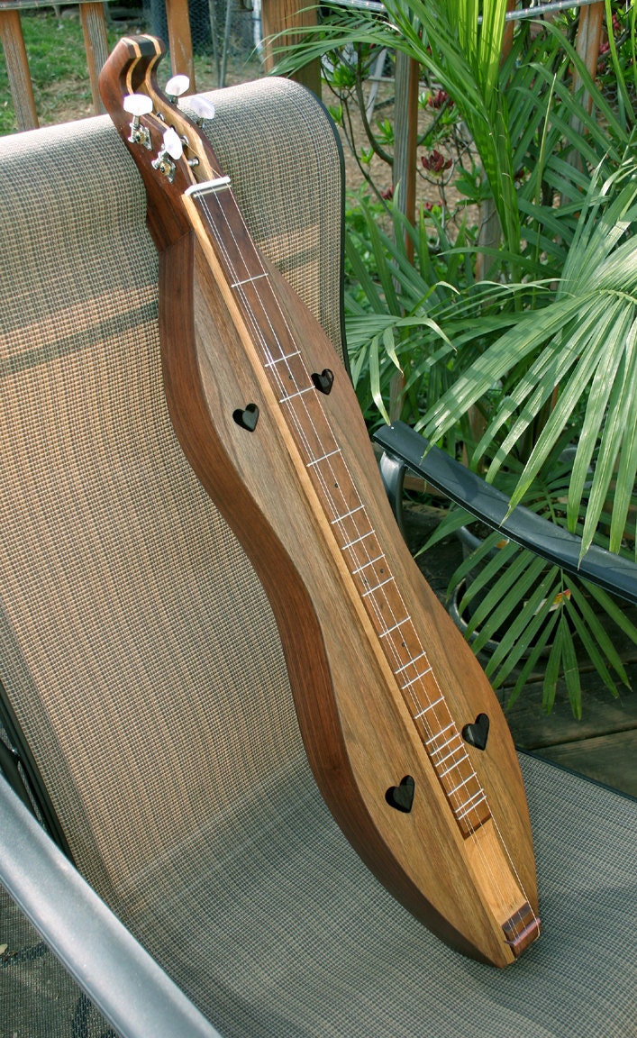 Mountain Dulcimer 4string Walnut Hourglass with Custom