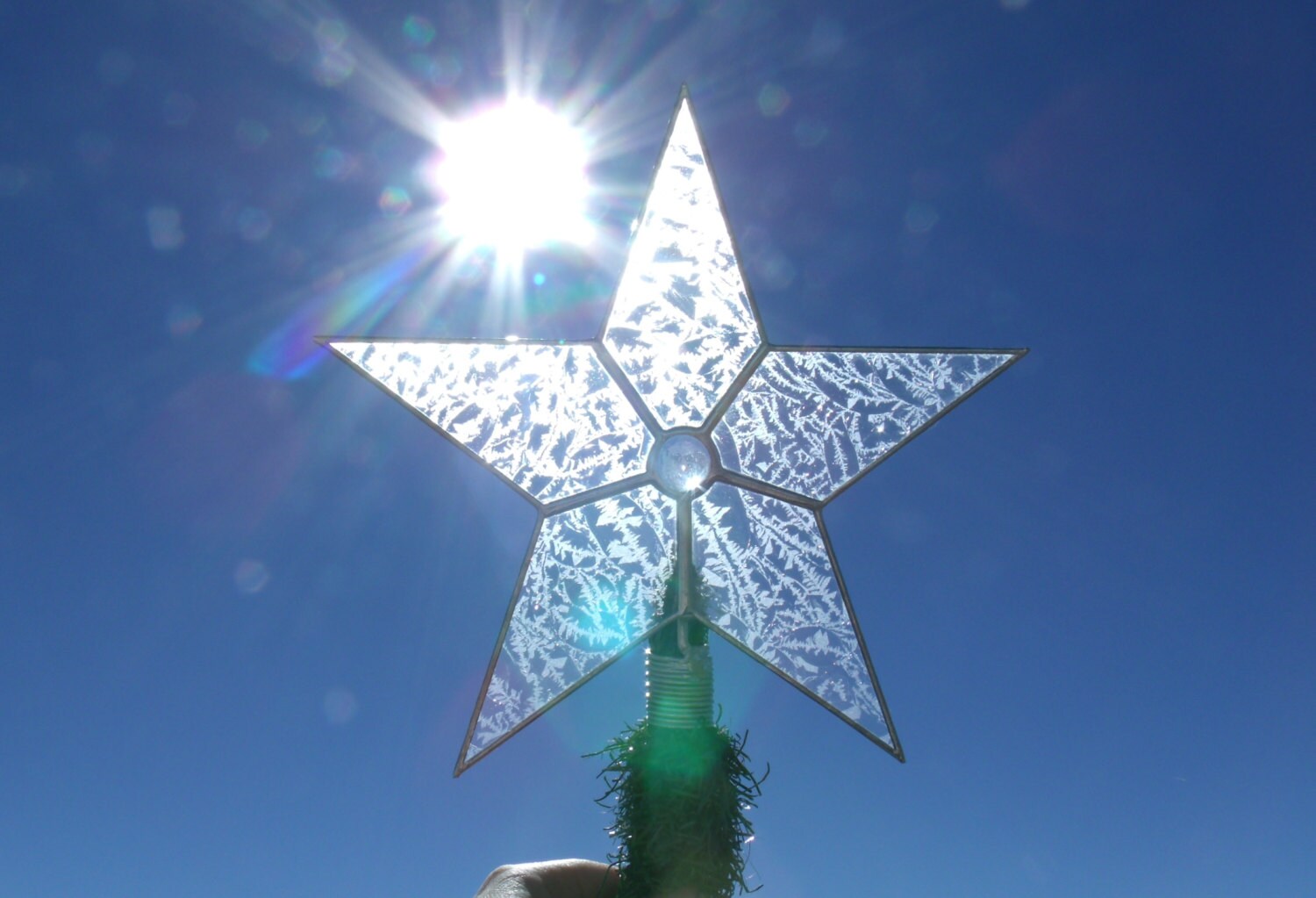 large glass star christmas tree topper classic 5 point star large glass star christmas tree topper classic 5 point star