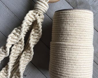 Macrame Cord, Macrame Rope, Cotton Cord 3mm x 50 Yards 32 ply Natural Cotton Color - Macrame Plant Hangers Wall Hangings Jewelry Home Decor