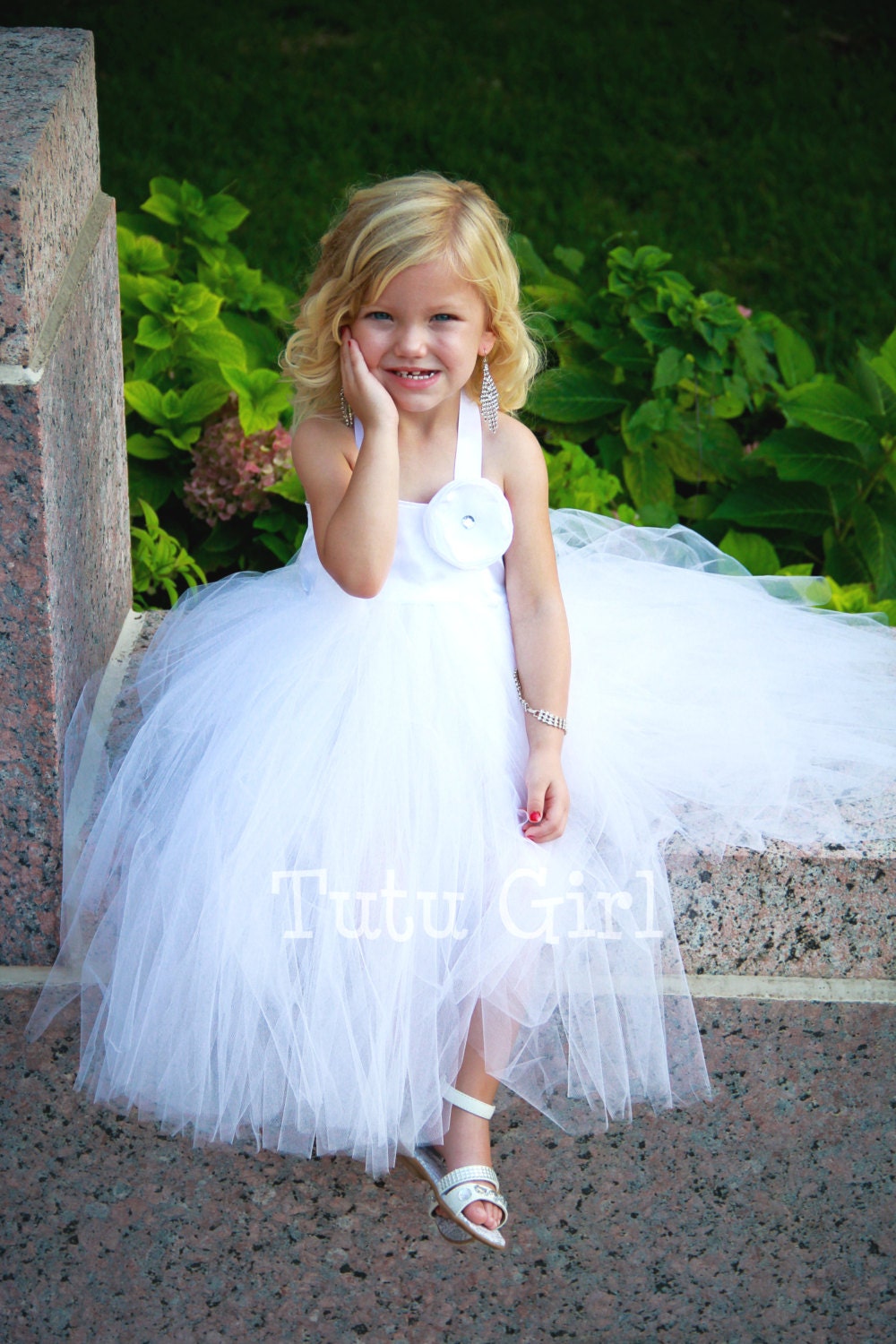 White Tutu Flower Girl Dress Ivory Tutu Dress Toddler by TutuGirl