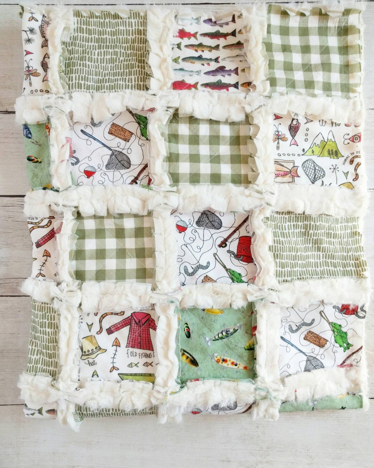 Fishing Quilt Baby Boy Bedding Fishing Baby Bedding