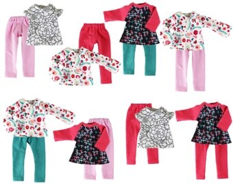 Fits like Wellie Wishers Doll Clothes - Spring Mix and Match Starter Wardrobe, a 6-Piece Collection