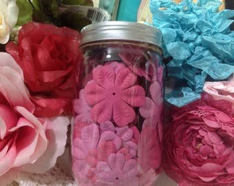 Pink Silk Flower Collection, Pink Flowers, Pink Scrapbook Flowers, Craft Flowers, Shabby