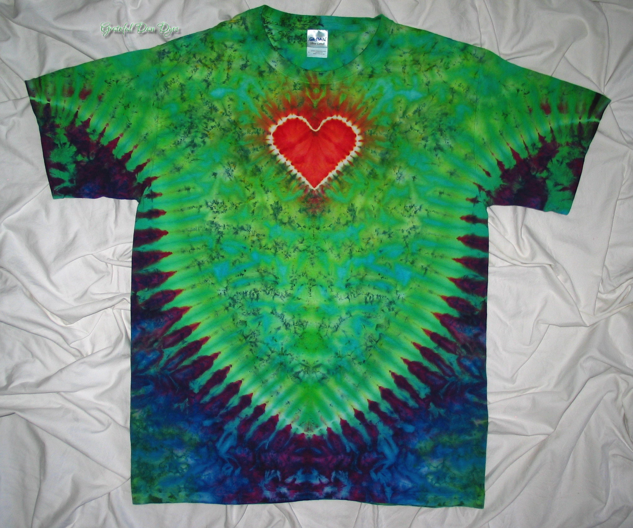 tie dye heart shirts