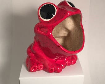 Frog Sponge Holder / Scrubby Holder / Red / Soap Holder / Housewarming gift / Kitchen / Home Decor / Candy Dish / Unique Gift / CIJ