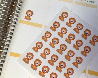 25 Lion Stickers, Great For The Erin Condren Life Planner & Other Planners, Animal Stickers, Stickers