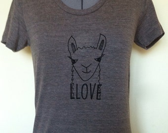Women T-shirt-Llama-Love-Tricoffee-Small Medium Large Xlarge-Clothing-Animal