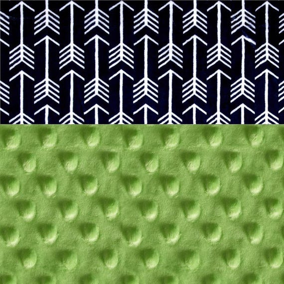 Baby Blanket / Personalized Minky Blanket Boy, Navy Arrow & Lime Green // Arrow Baby Blanket // Adventure Nursery Theme // Name Blanket