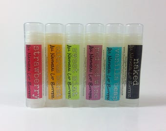 Natural Lip Balm / YOU CHOOSE / Organic Shea Butter, Cocoa Butter, Unsweetened