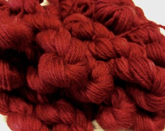 Mini skeins 30 meters MCN High Twist sock yarn - Raw Cranberry