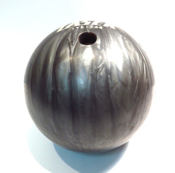 Grey Marble Laser Brunswick Bowling Ball Vintage Rockabilly 13