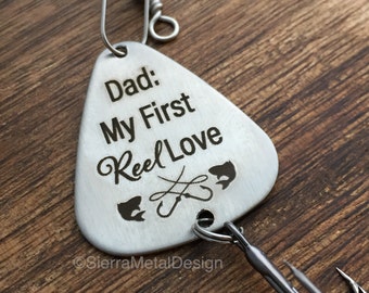 Dad Fishing Lure Personalized Fishing Lure Father of the Bride Dad Fishing Unique Gift for Father My First Reel Love Personalized Daddy Gift