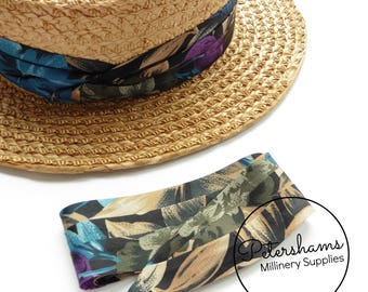 Wrap Around Puggaree Ribbon Hat Band for Hat Making / Millinery - Tropical