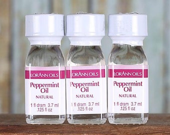 LorAnn Peppermint Oil, Peppermint Hard Candy Flavoring, Peppermint Icing Flavoring, Concentrated Peppermint Flavoring (1 Dram - .125 oz)