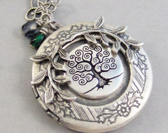 Family Tree,Family Tree Locket,Birthstone Necklace,Birthstone Jewelry,Family Tree Necklace,Love you necklace,Tree Jewelry,Woodland jewlery,