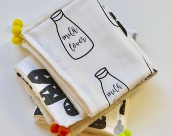 Burp Cloths- Baby Burp Cloths -Baby Boy Burp Clothes-Boy Burp Cloths-Burp Clothes -Monochrome Baby-Baby Gifts for Boys -Baby Gifts For Girls
