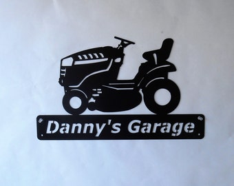 Lawn Mower - Lawn Tractor - Man Cave - Mowing - Barn - Riding Mower - Garage Sign -Satin Black