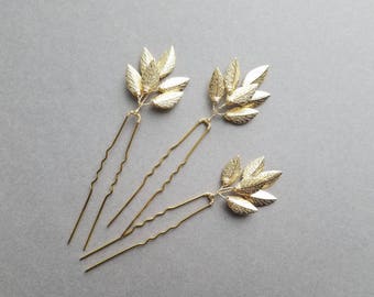 Gold Leaf Hair Pins, Gold Vine Hairpieces, Leaf Hair Comb, Wedding Hair Pieces, Leaf Hairpieces, Gold Hairpins, Leaf Headpieces, Bridesmaid