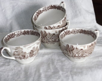Vintage Transfer Ware Coffee Cups