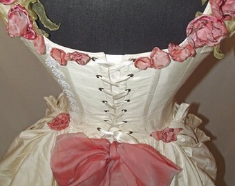 Flowery wedding dress. UK size 10. Preloved and redesigned