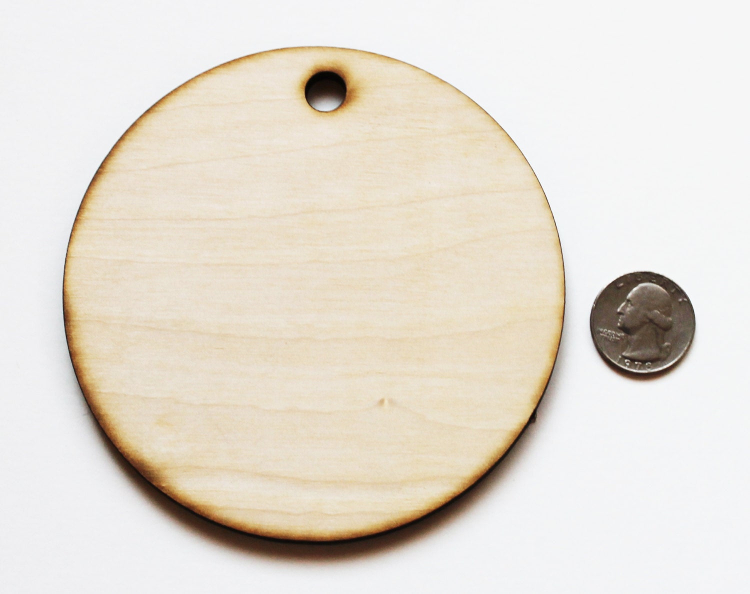 Unfinished Large Round Wood Circle Discs with hole 4