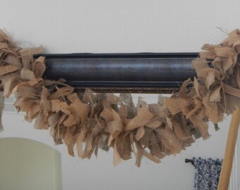 Burlap Garland, Mantle Swag, Home Decor, Photo Prop, Wedding, Party, Shower