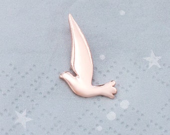 1 of 925 Sterling Silver Rose Gold Vermeil Style BirdPendant 14x21mm. :pg0329